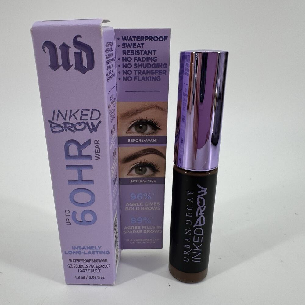 Urban Decay Inked Brow Brown Sugar Waterproof Brow Gel Soft Medium Brown NIB